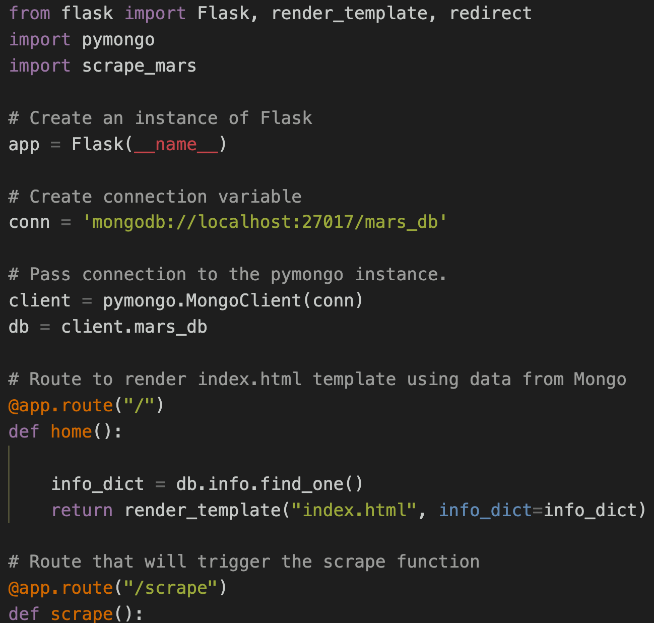 Mars Scraping Project Code