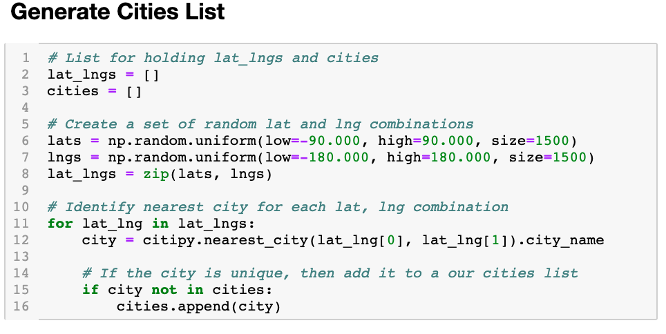 Create City List